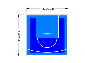 19M2/440X440CM NIEBIESKO-BŁĘKITNE BOISKO DO KOSZYKÓWKI SPEEDSPORT HEXA POWER PRO