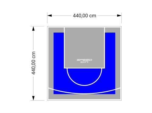 19M2/440X440CM NIEBIESKO-SZARE BOISKO DO KOSZYKÓWKI SPEEDSPORT HEXA POWER PRO