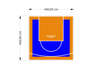 19M2/440X440CM NIEBIESKO-POMARAŃCZOWE BOISKO DO KOSZYKÓWKI SPEEDSPORT HEXA POWER PRO