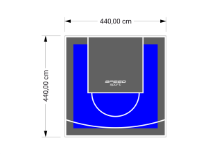 19M2/440X440CM NIEBIESKO-GRAFITOWE BOISKO DO KOSZYKÓWKI SPEEDSPORT HEXA POWER PRO