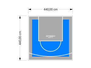 19M2/440X440CM BŁĘKITNO-SZARE BOISKO DO KOSZYKÓWKI SPEEDSPORT HEXA POWER PRO