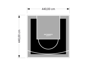19M2/440X440CM CZARNO-SZARE BOISKO DO KOSZYKÓWKI SPEEDSPORT HEXA POWER PRO