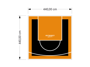 19M2/440X440CM CZARNO-POMARAŃCZOWE BOISKO DO KOSZYKÓWKI SPEEDSPORT HEXA POWER PRO