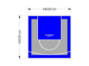 19M2/440X440CM SZARO-NIEBIESKIE BOISKO DO KOSZYKÓWKI SPEEDSPORT HEXA POWER PRO