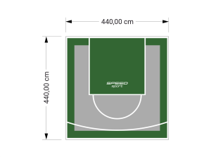 19M2/440X440CM SZARO-ZIELONE BOISKO DO KOSZYKÓWKI SPEEDSPORT HEXA POWER PRO