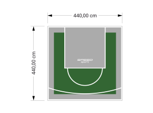 19M2/440X440CM ZIELONO-SZARE BOISKO DO KOSZYKÓWKI SPEEDSPORT HEXA POWER PRO