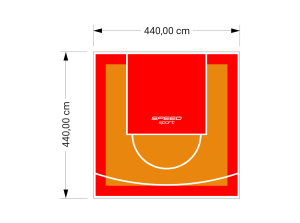 19M2/440X440CM POMARAŃCZOWO-CZERWONE BOISKO DO KOSZYKÓWKI SPEEDSPORT HEXA POWER PRO