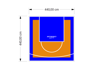 19M2/440X440CM POMARAŃCZOWO-NIEBIESKIE BOISKO DO KOSZYKÓWKI SPEEDSPORT HEXA POWER PRO