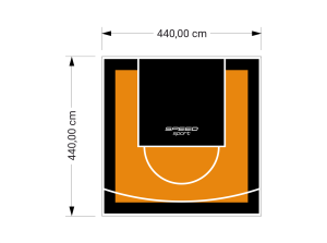 19M2/440X440CM POMARAŃCZOWO-CZARNE BOISKO DO KOSZYKÓWKI SPEEDSPORT HEXA POWER PRO