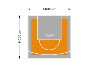 19M2/440X440CM POMARAŃCZOWO-SZARE BOISKO DO KOSZYKÓWKI SPEEDSPORT HEXA POWER PRO