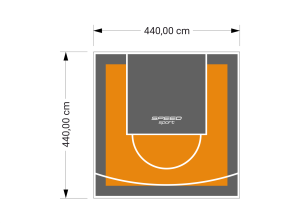 19M2/440X440CM POMARAŃCZOWO-GRAFITOWE BOISKO DO KOSZYKÓWKI SPEEDSPORT HEXA POWER PRO