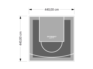 19M2/440X440CM GRAFITOWO-SZARE BOISKO DO KOSZYKÓWKI SPEEDSPORT HEXA POWER PRO