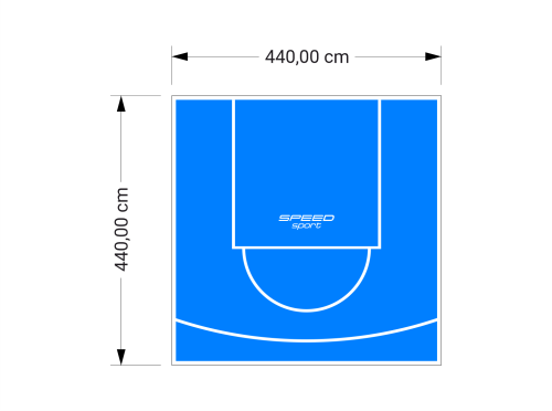 19M2/440X440CM BŁĘKITNE BOISKO DO KOSZYKÓWKI SPEEDSPORT HEXA POWER PRO