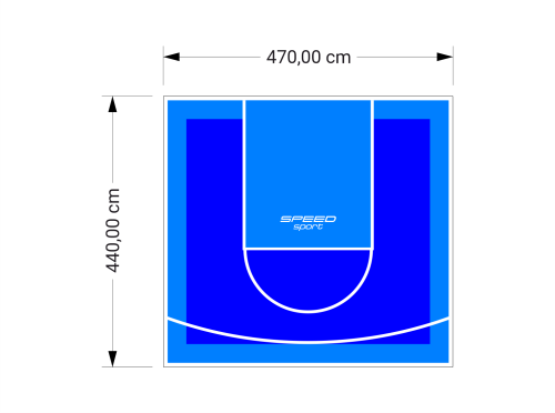 21M2/440X470CM NIEBIESKO-BŁĘKITNE BOISKO DO KOSZYKÓWKI SPEEDSPORT HEXA POWER PRO