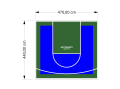 21M2/440X470CM NIEBIESKO-ZIELONE BOISKO DO KOSZYKÓWKI SPEEDSPORT HEXA POWER PRO