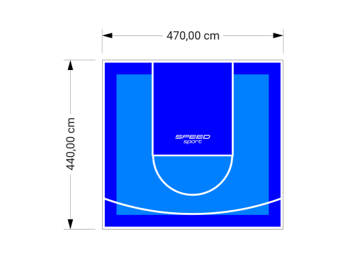 21M2/440X470CM BŁĘKITNO-NIEBIESKIE BOISKO DO KOSZYKÓWKI SPEEDSPORT HEXA POWER PRO