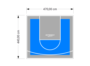 21M2/440X470CM BŁĘKITNO-SZARE BOISKO DO KOSZYKÓWKI SPEEDSPORT HEXA POWER PRO