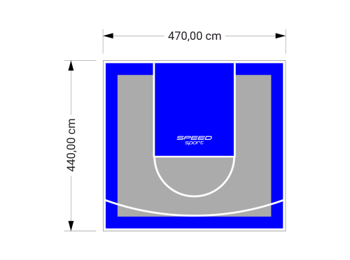 21M2/440X470CM SZARO-NIEBIESKIE BOISKO DO KOSZYKÓWKI SPEEDSPORT HEXA POWER PRO