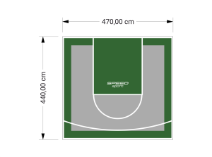 21M2/440X470CM SZARO-ZIELONE BOISKO DO KOSZYKÓWKI SPEEDSPORT HEXA POWER PRO