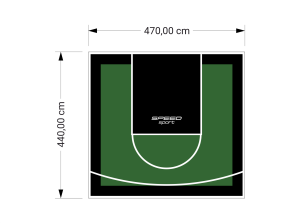 21M2/440X470CM ZIELONO-CZARNE BOISKO DO KOSZYKÓWKI SPEEDSPORT HEXA POWER PRO
