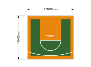 21M2/440X470CM ZIELONO-POMARAŃCZOWE BOISKO DO KOSZYKÓWKI SPEEDSPORT HEXA POWER PRO