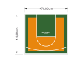21M2/440X470CM POMARAŃCZOWO-ZIELONE BOISKO DO KOSZYKÓWKI SPEEDSPORT HEXA POWER PRO