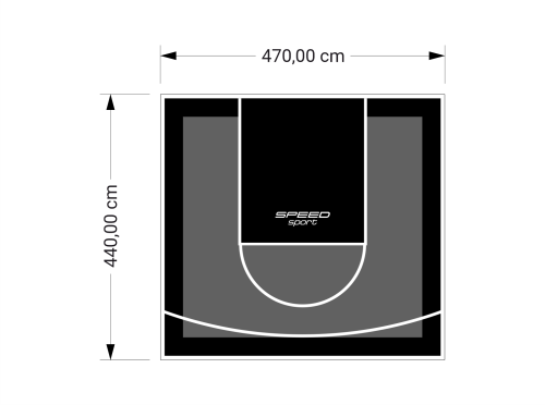 21M2/440X470CM GRAFITOWO-CZARNE BOISKO DO KOSZYKÓWKI SPEEDSPORT HEXA POWER PRO