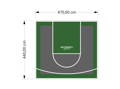 21M2/440X470CM GRAFITOWO-ZIELONE BOISKO DO KOSZYKÓWKI SPEEDSPORT HEXA POWER PRO