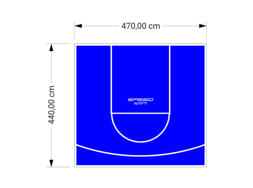 21M2/440X470CM NIEBIESKIE BOISKO DO KOSZYKÓWKI SPEEDSPORT HEXA POWER PRO