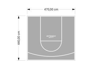 21M2/440X470CM SZARE BOISKO DO KOSZYKÓWKI SPEEDSPORT HEXA POWER PRO