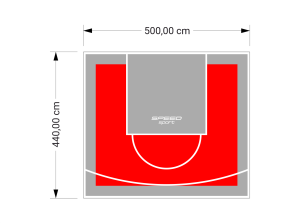 22M2/440X500CM CZERWONO-SZARE BOISKO DO KOSZYKÓWKI SPEEDSPORT HEXA POWER PRO