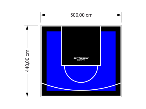 22M2/440X500CM NIEBIESKO-CZARNE BOISKO DO KOSZYKÓWKI SPEEDSPORT HEXA POWER PRO