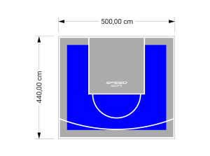 22M2/440X500CM NIEBIESKO-SZARE BOISKO DO KOSZYKÓWKI SPEEDSPORT HEXA POWER PRO