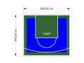 22M2/440X500CM NIEBIESKO-ZIELONE BOISKO DO KOSZYKÓWKI SPEEDSPORT HEXA POWER PRO