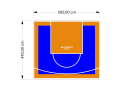 22M2/440X500CM NIEBIESKO-POMARAŃCZOWE BOISKO DO KOSZYKÓWKI SPEEDSPORT HEXA POWER PRO