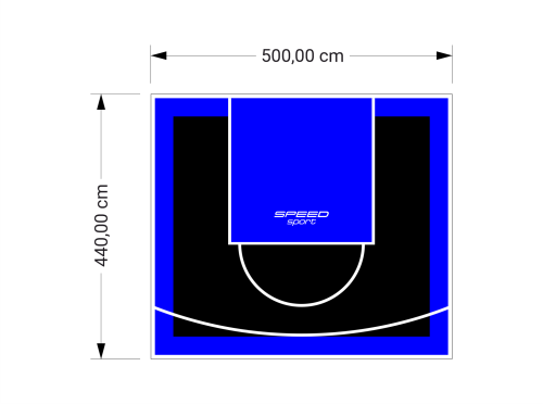 22M2/440X500CM CZARNO-NIEBIESKIE BOISKO DO KOSZYKÓWKI SPEEDSPORT HEXA POWER PRO