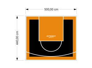 22M2/440X500CM CZARNO-POMARAŃCZOWE BOISKO DO KOSZYKÓWKI SPEEDSPORT HEXA POWER PRO