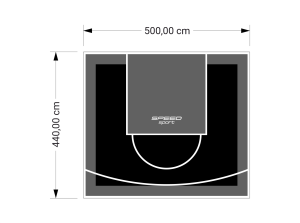 22M2/440X500CM CZARNO-GRAFITOWE BOISKO DO KOSZYKÓWKI SPEEDSPORT HEXA POWER PRO