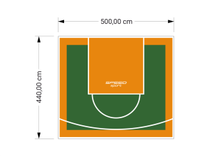22M2/440X500CM ZIELONO-POMARAŃCZOWE BOISKO DO KOSZYKÓWKI SPEEDSPORT HEXA POWER PRO