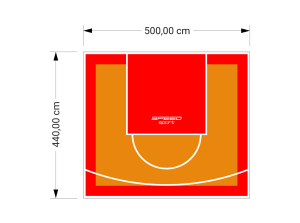 22M2/440X500CM POMARAŃCZOWO-CZERWONE BOISKO DO KOSZYKÓWKI SPEEDSPORT HEXA POWER PRO