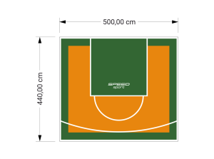 22M2/440X500CM POMARAŃCZOWO-ZIELONE BOISKO DO KOSZYKÓWKI SPEEDSPORT HEXA POWER PRO