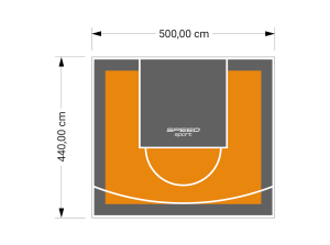 22M2/440X500CM POMARAŃCZOWO-GRAFITOWE BOISKO DO KOSZYKÓWKI SPEEDSPORT HEXA POWER PRO
