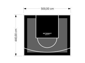 22M2/440X500CM GRAFITOWO-CZARNE BOISKO DO KOSZYKÓWKI SPEEDSPORT HEXA POWER PRO