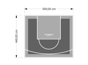 22M2/440X500CM GRAFITOWO-SZARE BOISKO DO KOSZYKÓWKI SPEEDSPORT HEXA POWER PRO
