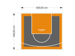 22M2/440X500CM GRAFITOWO-POMARAŃCZOWE BOISKO DO KOSZYKÓWKI SPEEDSPORT HEXA POWER PRO