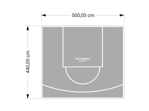 22M2/440X500CM SZARE BOISKO DO KOSZYKÓWKI SPEEDSPORT HEXA POWER PRO