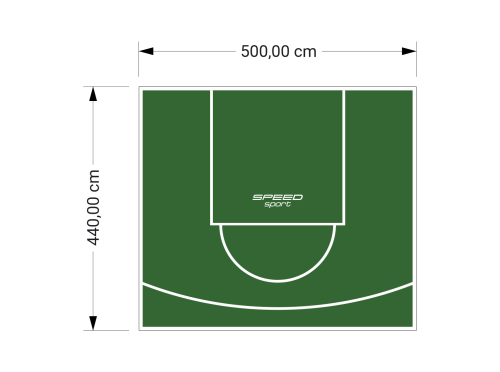22M2/440X500CM ZIELONE BOISKO DO KOSZYKÓWKI SPEEDSPORT HEXA POWER PRO