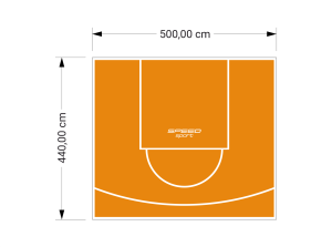 22M2/440X500CM POMARAŃCZOWE BOISKO DO KOSZYKÓWKI SPEEDSPORT HEXA POWER PRO