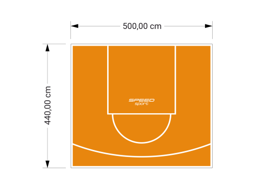 22M2/440X500CM POMARAŃCZOWE BOISKO DO KOSZYKÓWKI SPEEDSPORT HEXA POWER PRO