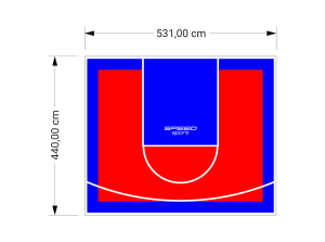23M2/440X531CM CZERWONO-NIEBIESKIE BOISKO DO KOSZYKÓWKI SPEEDSPORT HEXA POWER PRO